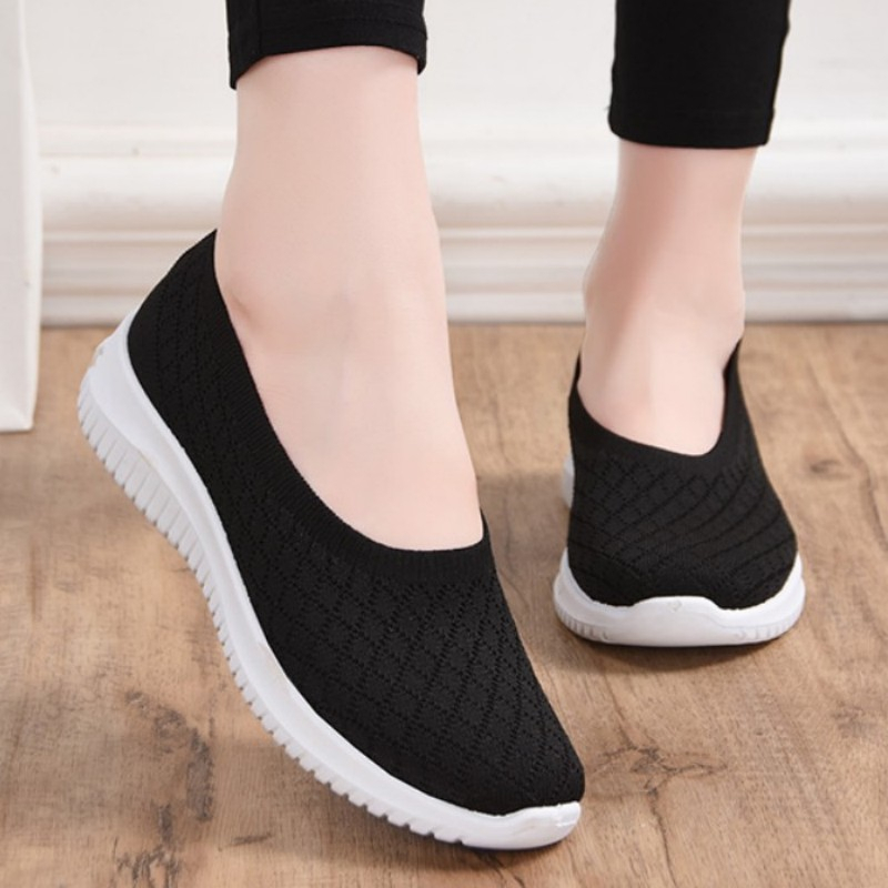 Women Korean Fashion Slip On Shoes Lightweight Flat Comfort Casual ...