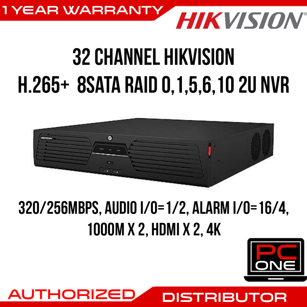 Hikvision DS 9632NI I8 32 Channel 12MP 4K NVR DS 9632NI I8 16TB