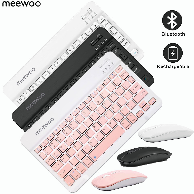 Meewoo Wireless Keyboard and Mouse Set Universal Bluetooth Keyboard