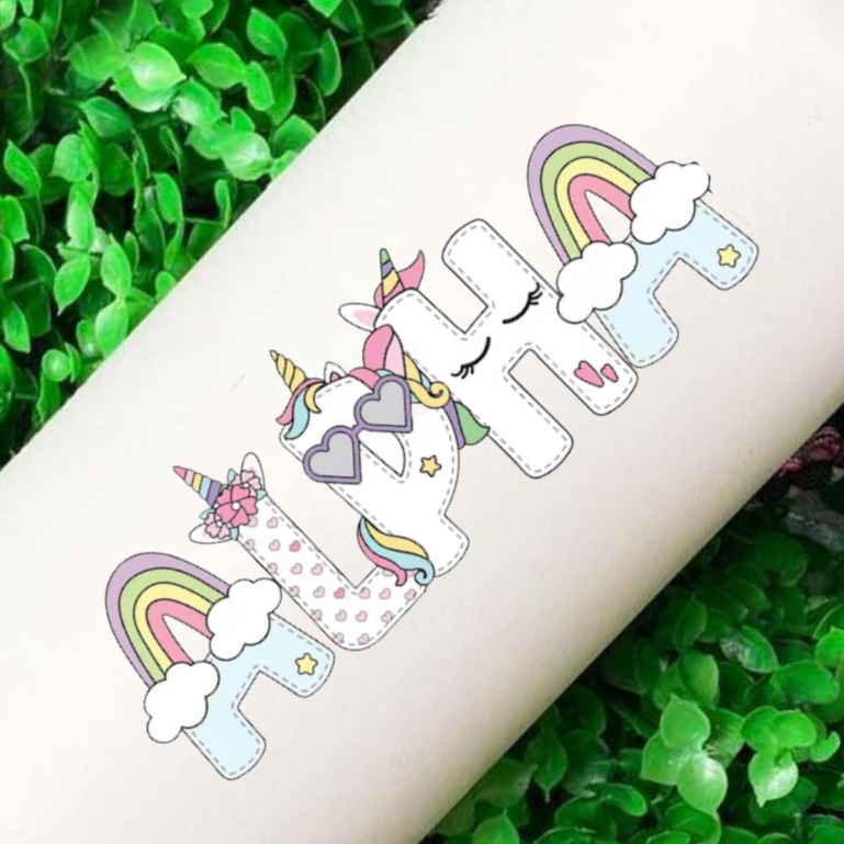 Personalized Unicorn Waterproof Vinyl Name Sticker Decal for tumbler