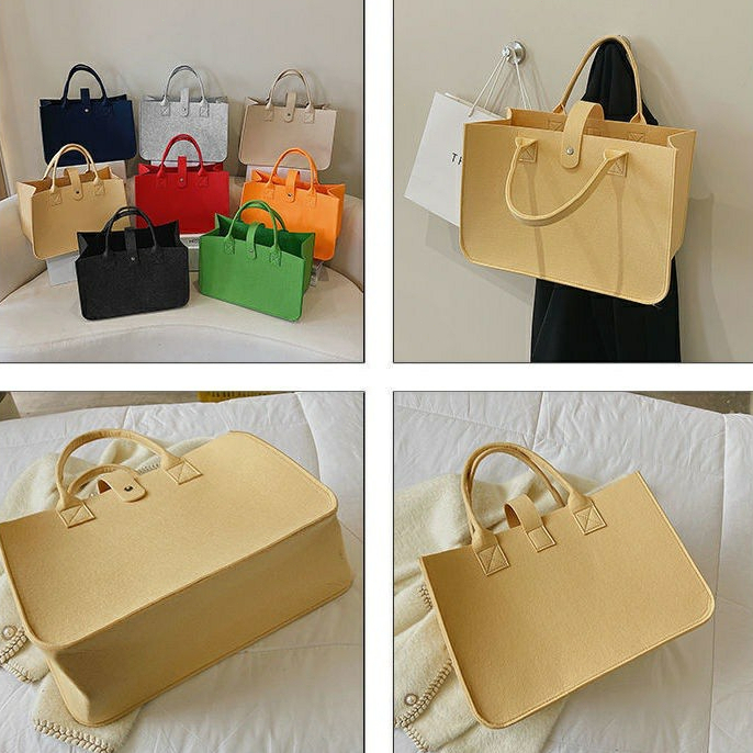 Korean Tote Bags Simple felt shoulder Bag Fashion Women handbag Fabric ...