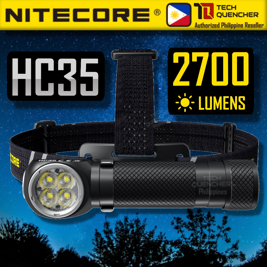 thumbnail image 2 of NITECORE HC35 2700 Lumen USB Rechargeable Headlamp – LED, Waterproof, Includes Extra Battery, Black, HC35 2 of 4