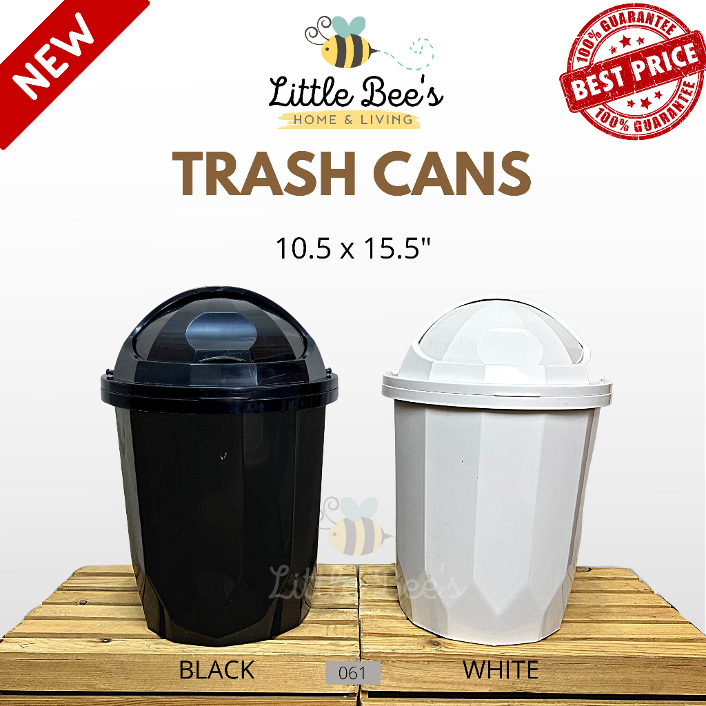Minimalist Classy Trash Can with cover Trash Bin White Garbage Bin