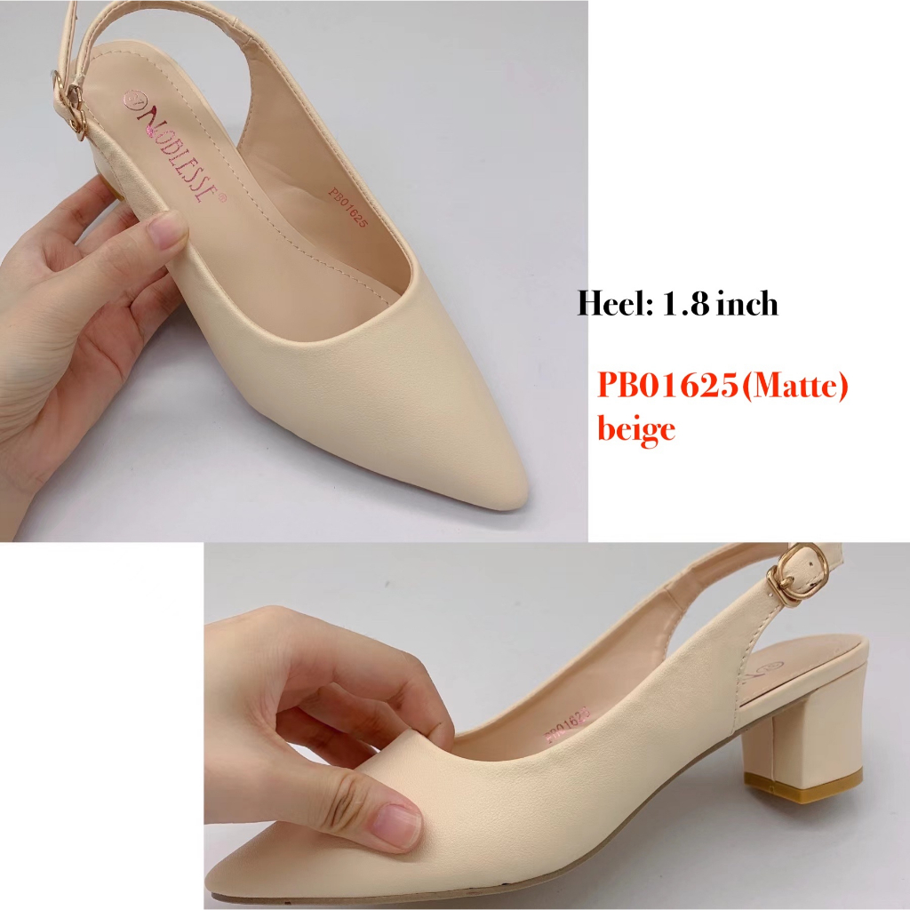 Block Heel Plain Slingback Sandals
