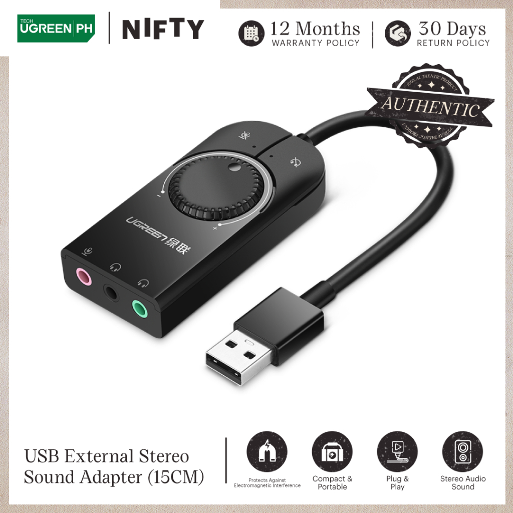 Ugreen Usb External Stereo Sound Adapter 15cm 