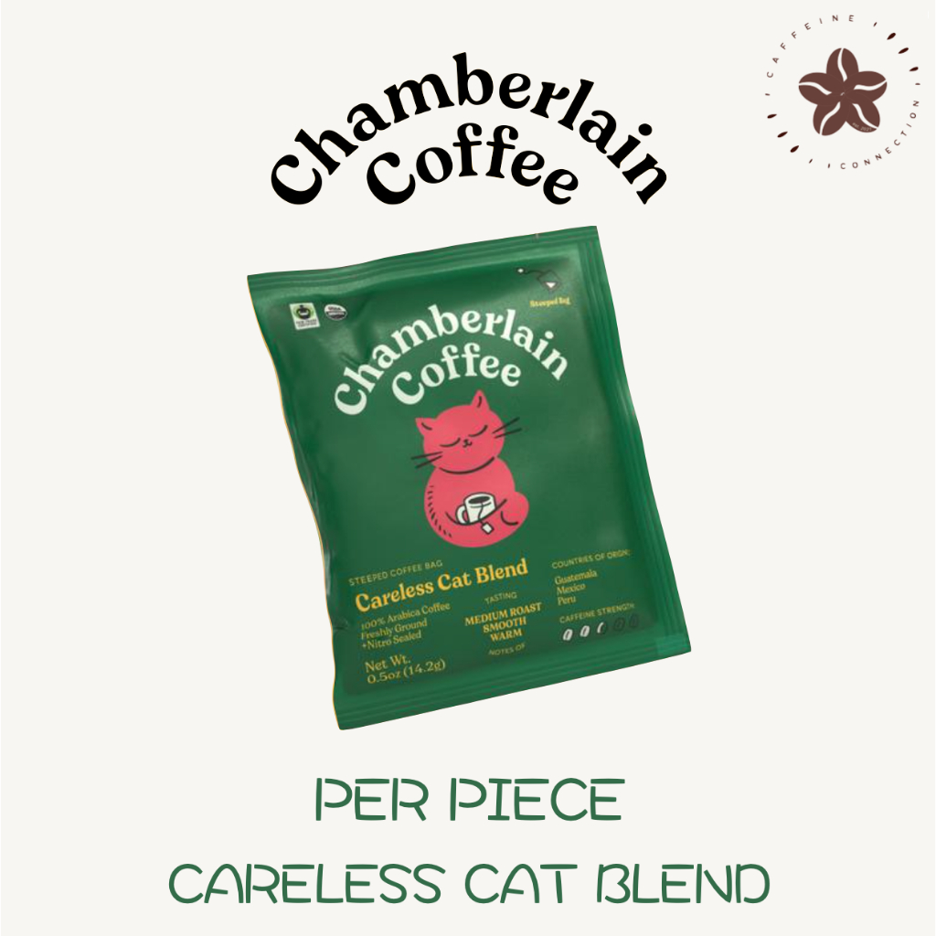 careless cat half caff coffee bag