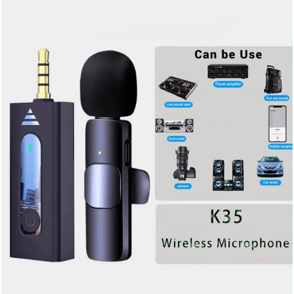 100 Original Lucky Wireless 3.5mm Lavalier Lapel Microphone Condenser Mic for Camera Speaker