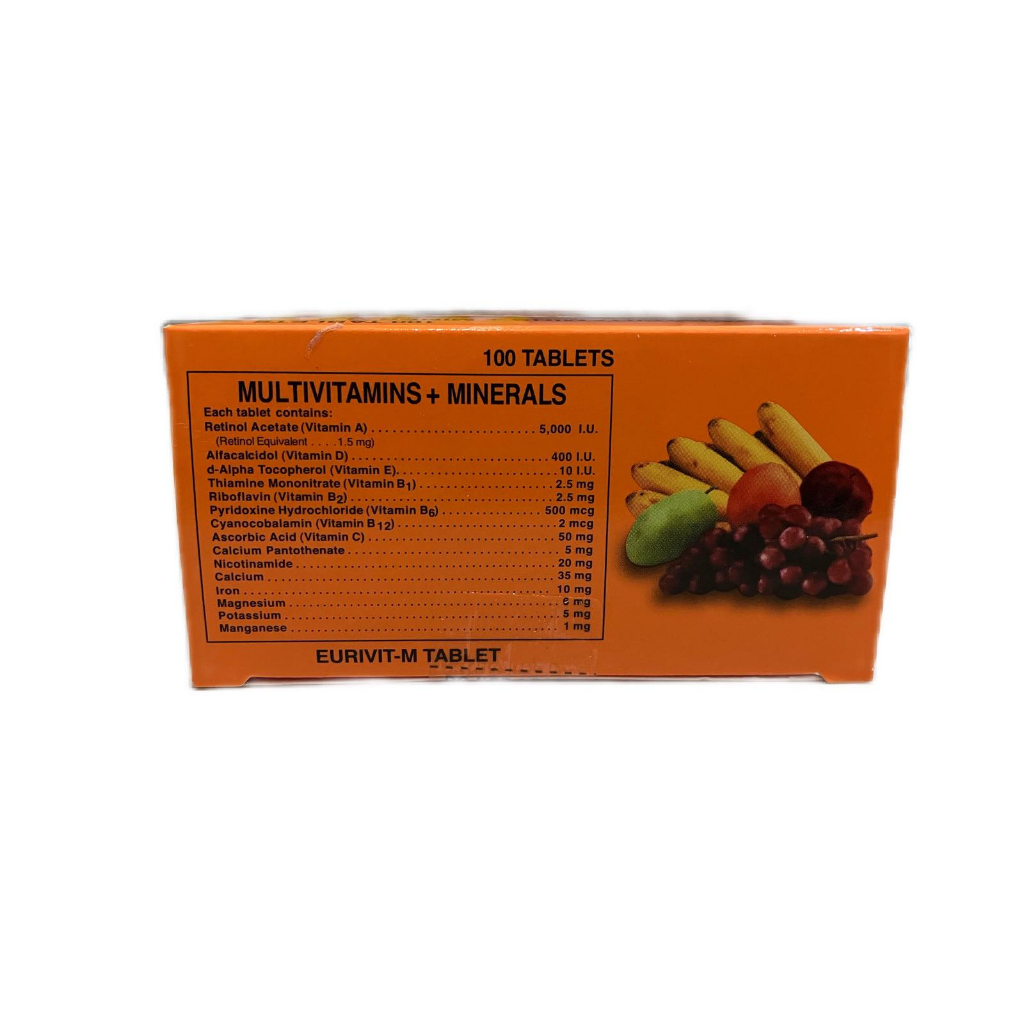 EurivitM Tablet (Multivitamins + Minerals) 100Tablets SP Shopee Philippines