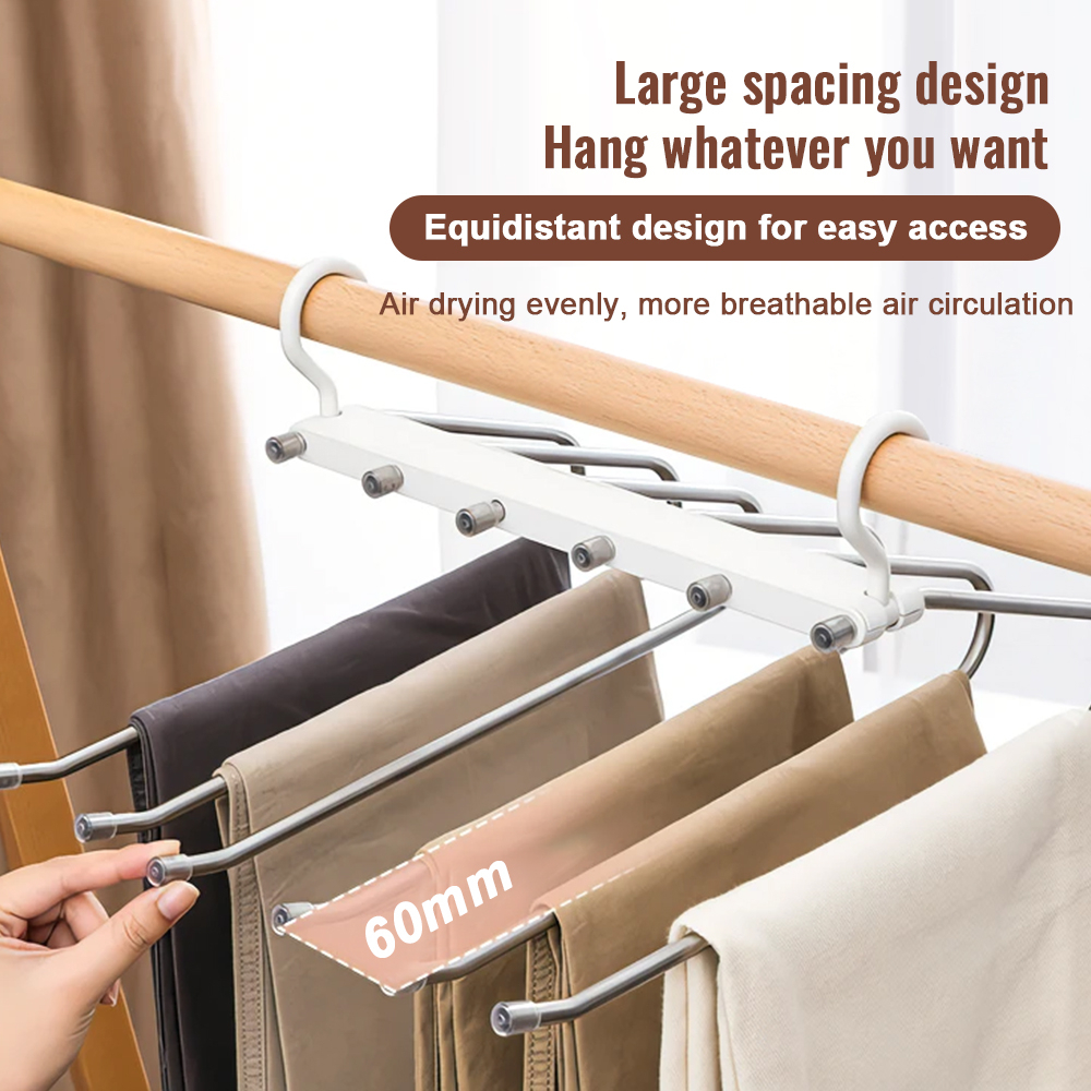Magic Pants Rack Home Wardrobe Telescopic Storage Artifact Pants Hanger ...