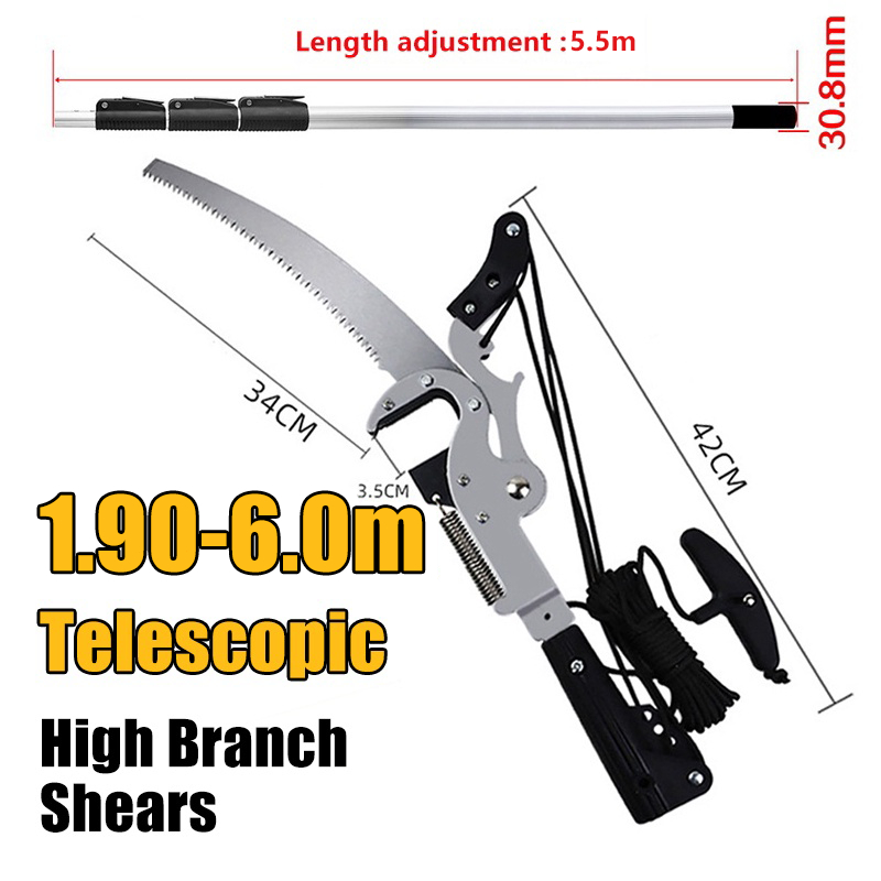 KEELAT 1.96M Telescopic High Branch Shears Pruning Shears Saw Tree Cutter Pruner Trimmer