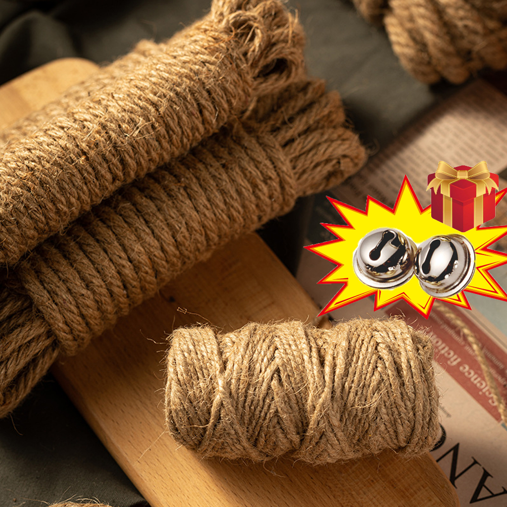 1mm to 10mm Natural Vintage Jute Rope DIY Jute Hemp Sisal Rope Cat Tree  Scratching Post Cat Rope Bin