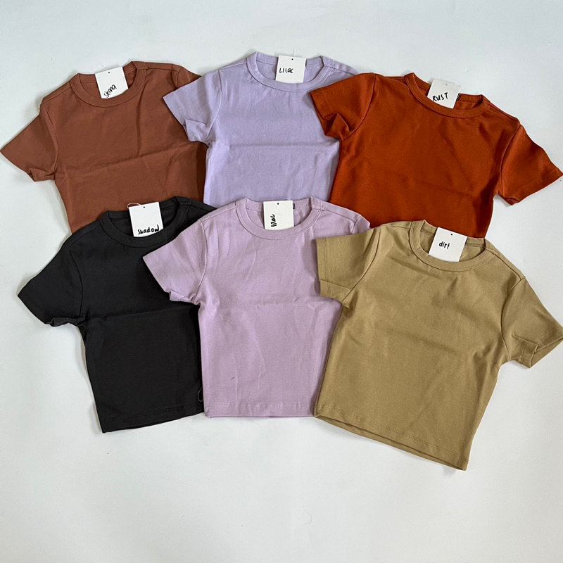 (3/5) BESTSELLER BASIC CREWNECK SEMI LENGTH TOP | Shopee Philippines