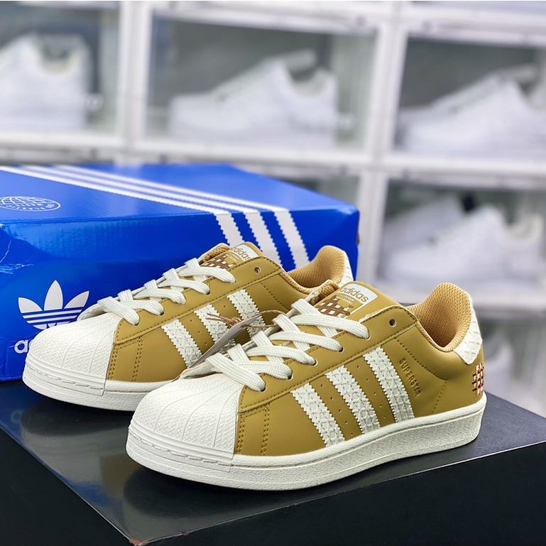 Adidas Superstar Light Brown Low Retro Rubber Casual Unisex Skate Shoes ...