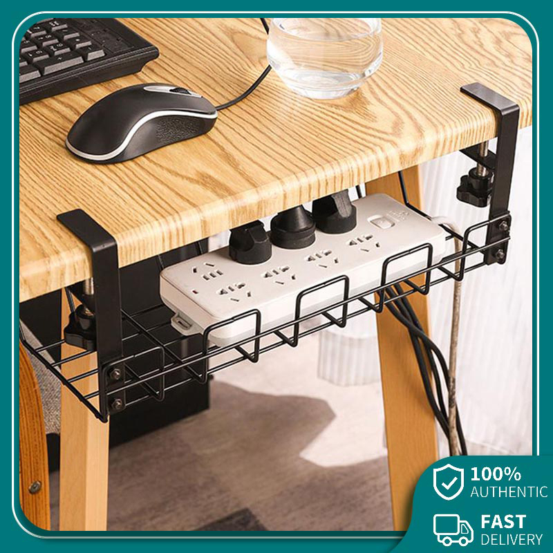 PunchFree Under Table Storage Rack Under Desk Cable Management Tray