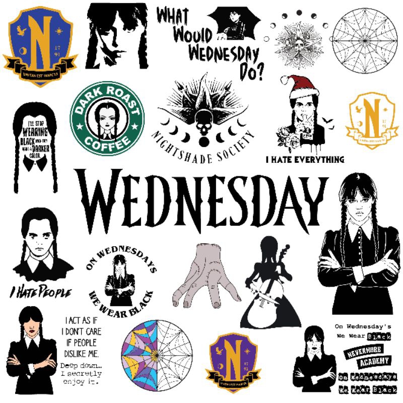 Wednesday Addams Svg, Wednesday, Addams family, Cricut Files, Cut files ...