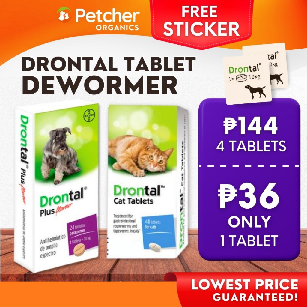 Drontal Plus 1pc Tasty Deworming Tablet Dog Cat Dewormer Tapeworms ...