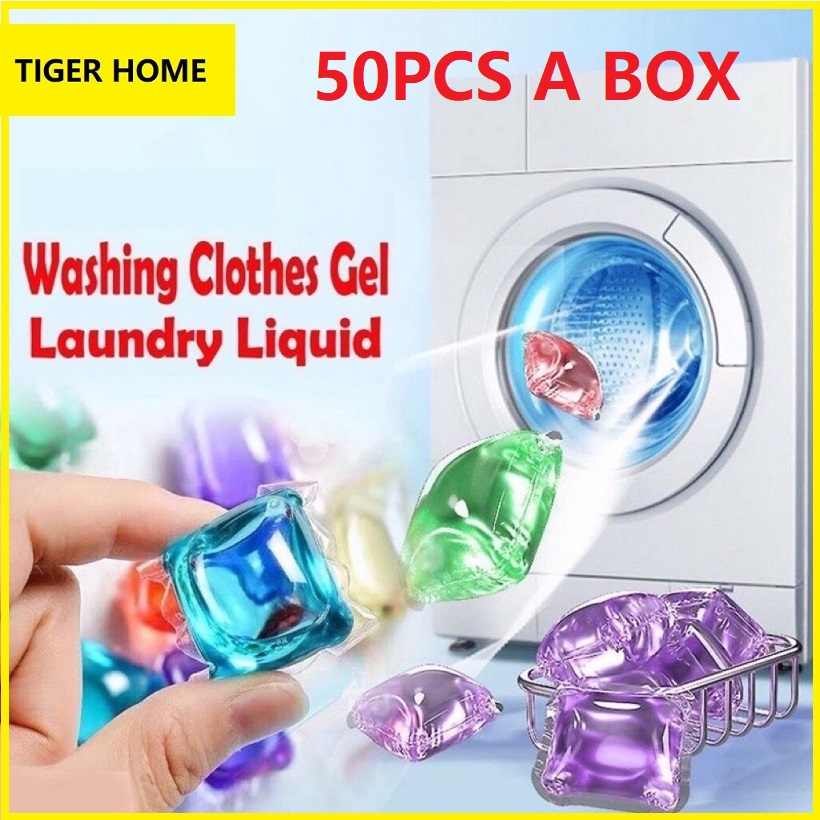 50PCS Laundry pods Liquid Capsules Detergent Beads Balls Wash laundry