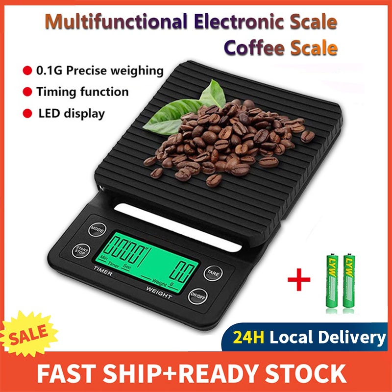 【COD】Drip Coffee Scale With Timer Portable Electronic Digital Kitchen ...
