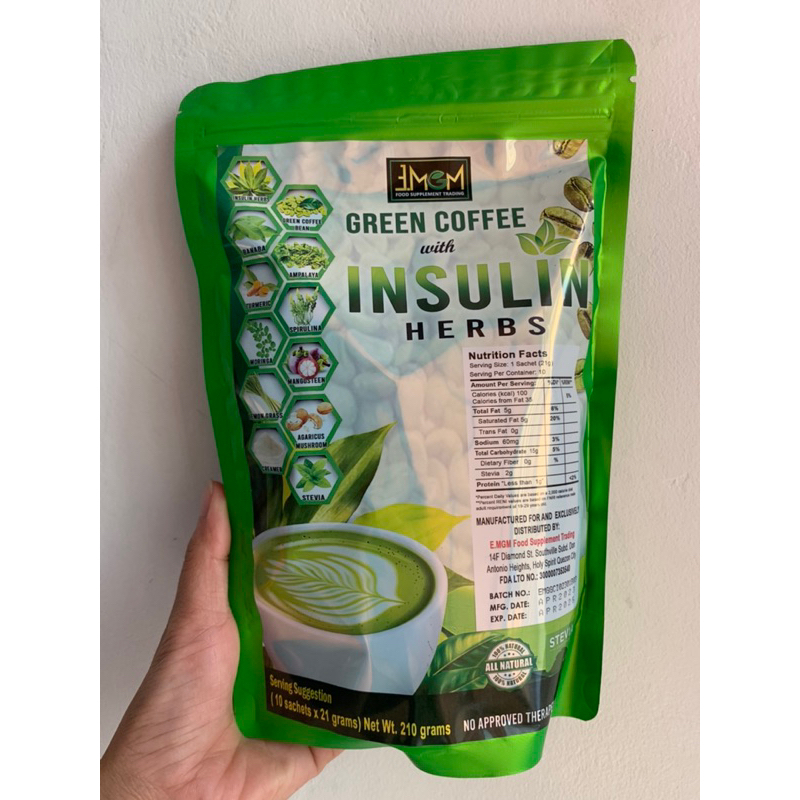 E.MGM Green Coffee with Insulin Herbs•Stevia Sweetener (Pampababa ng