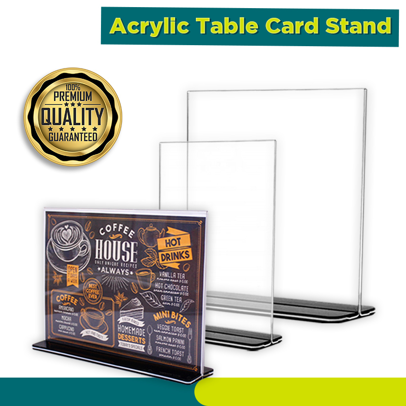 Acrylic Table Card with Black Stand || Vertical / Horizontal | Shopee ...