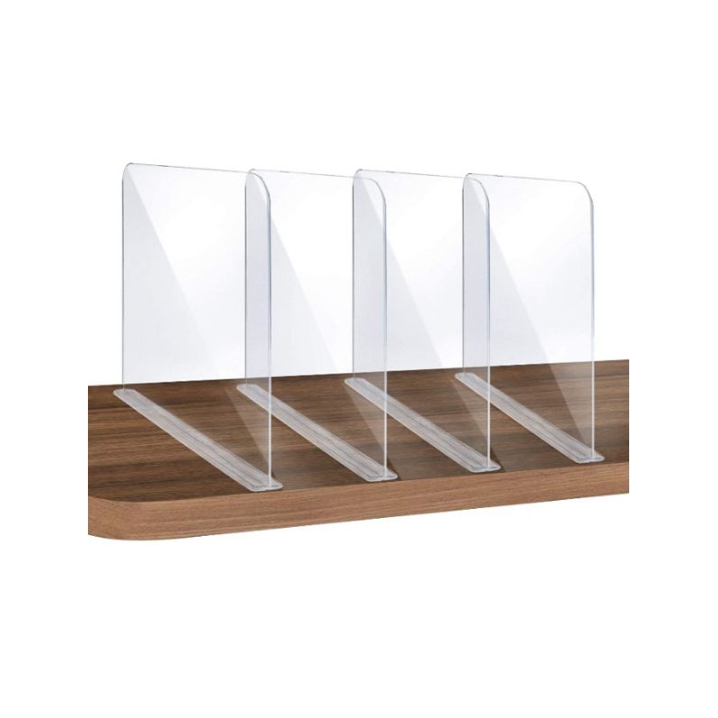 4Pcs Clear Acrylic Shelf Dividers,Multi-Purpose Wood Shelf Separators ...