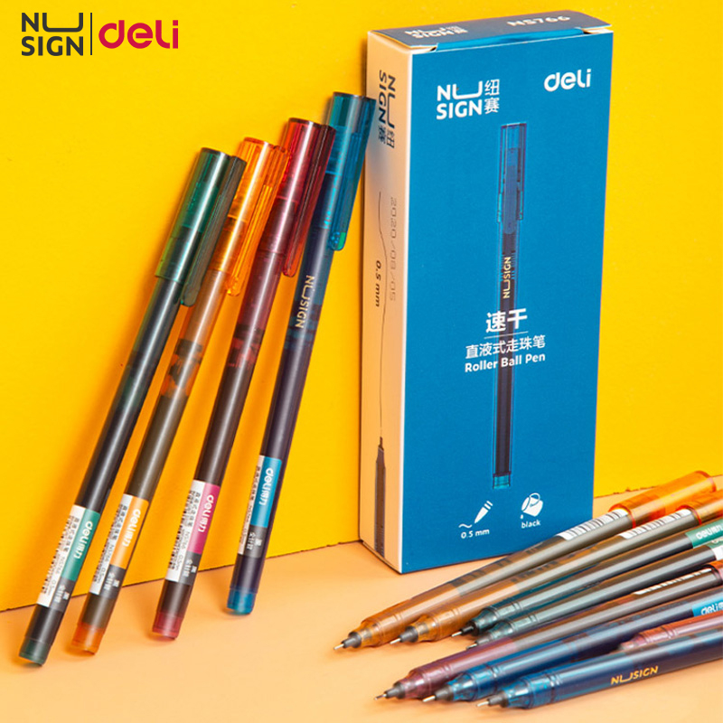 Nusign NS766 Gel Pen 0.5mm Ballpen Black Ink Straight Liquid Writing