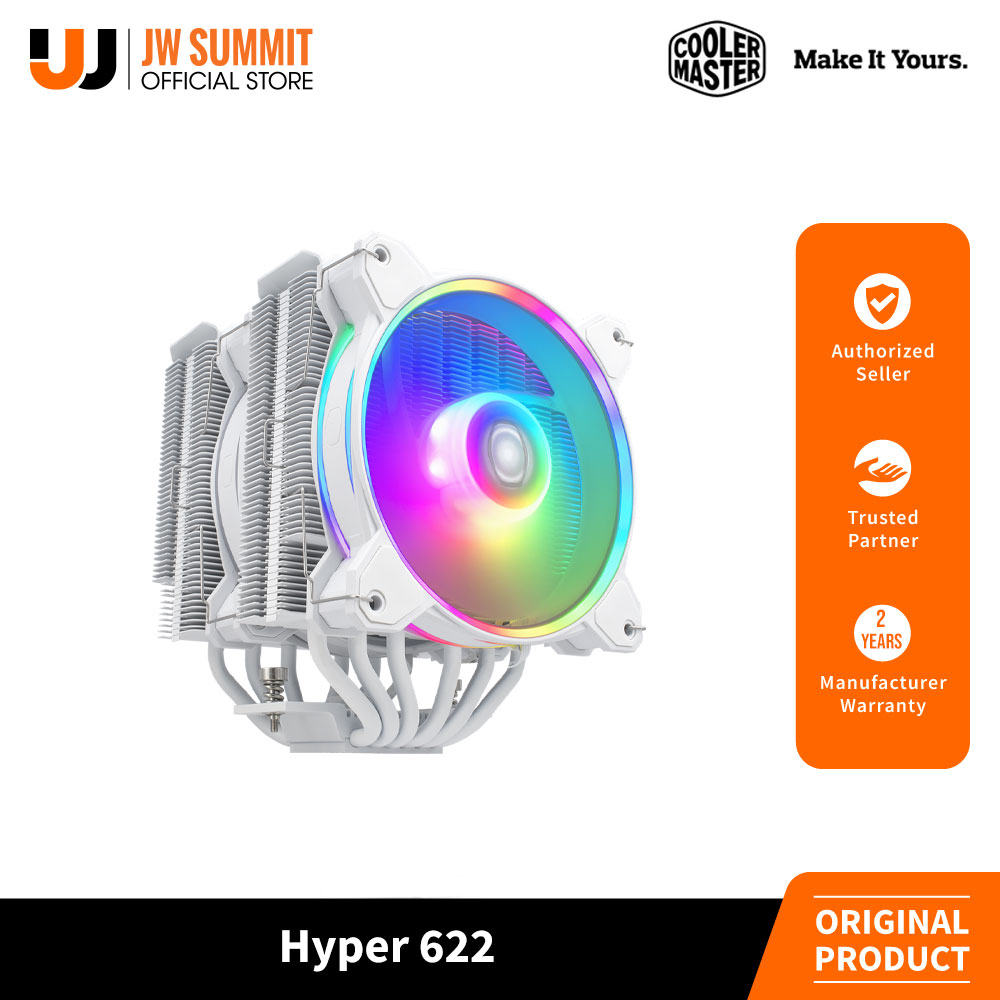 Cooler Master Hyper 622 RGB Dual Tower Heat Sink with 6 Heat Pipes CPU ...