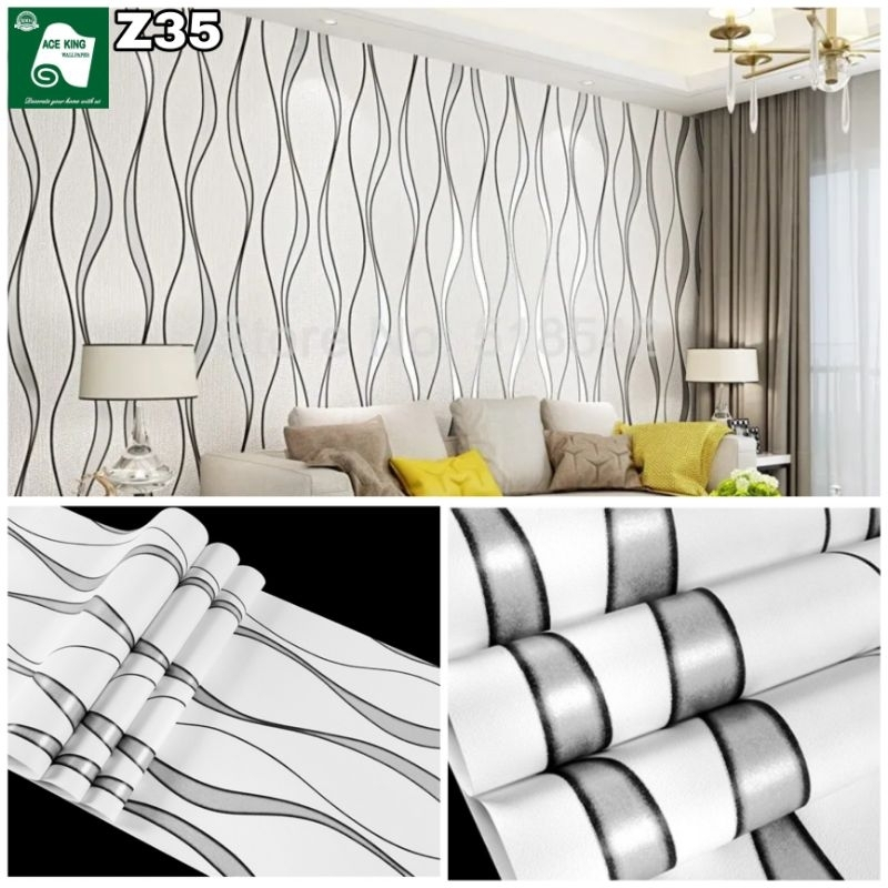 Modern Spiral Lining Home Decor Wall Sticker Decor PVC Paper 10m*45cm ...