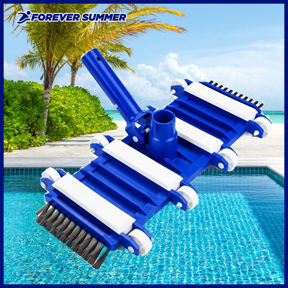 Heavy Duty Swimming Pool Vacuum Head w/ Side Nylon Bristles Pool Wall ...