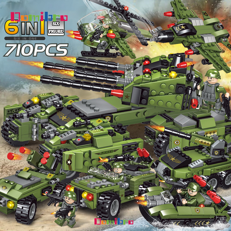 Military Set Building Blocks Toys Army Tank Helicopter with Minifigures ...
