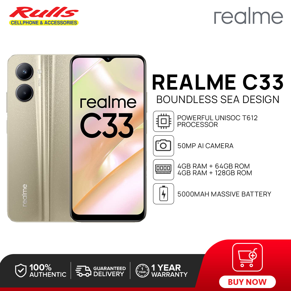 Realme C33 Smartphone | 4GB + 64GB / 128GB | 6.5'' Fullscreen Display ...