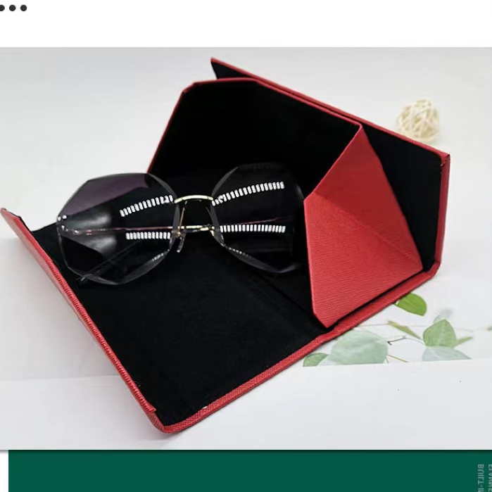 Folding Sunglasses Case Foldable Spectacle box Black Triangle Glasses