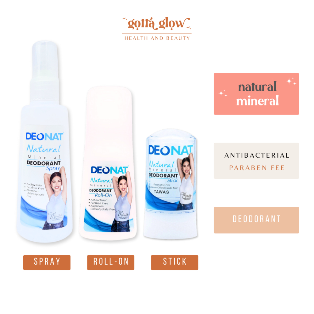 Deonat Natural Aloe Papaya Mineral Deodorant Spray / Stick Tawas / Roll on Shopee Philippines