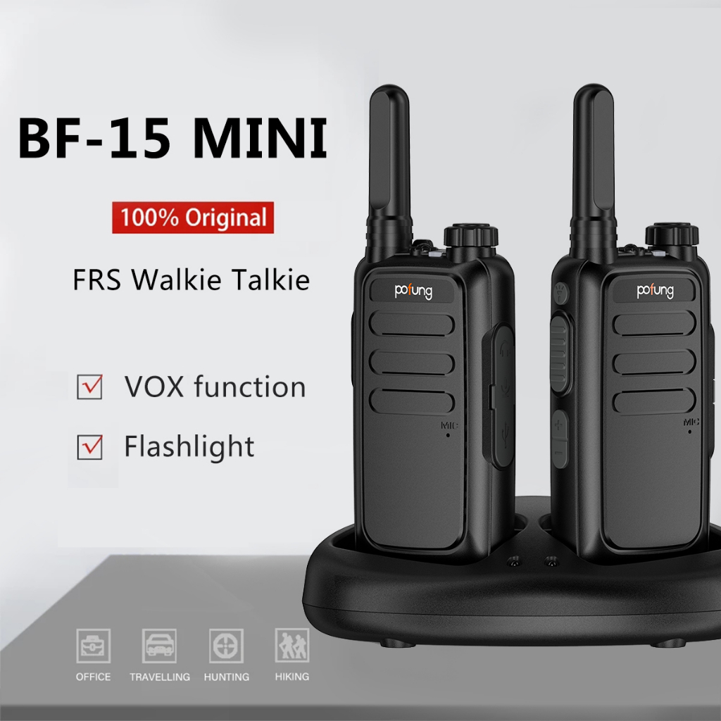 2PCS Baofeng Pofung BF-T15 Mini Walkie Talkie FRS License-free Portable ...