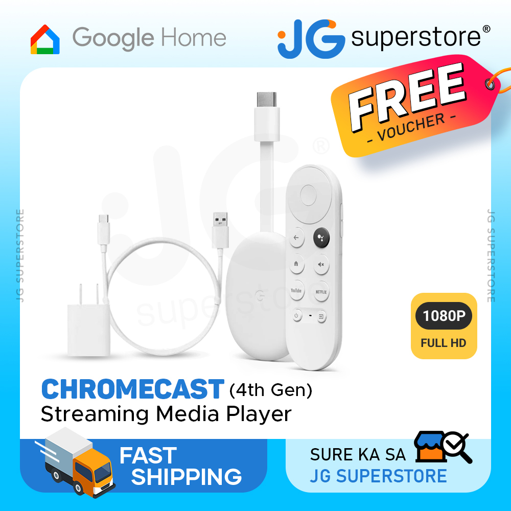 Google Chromecast 1080p FHD Streaming Media Player with GoogleTV, and