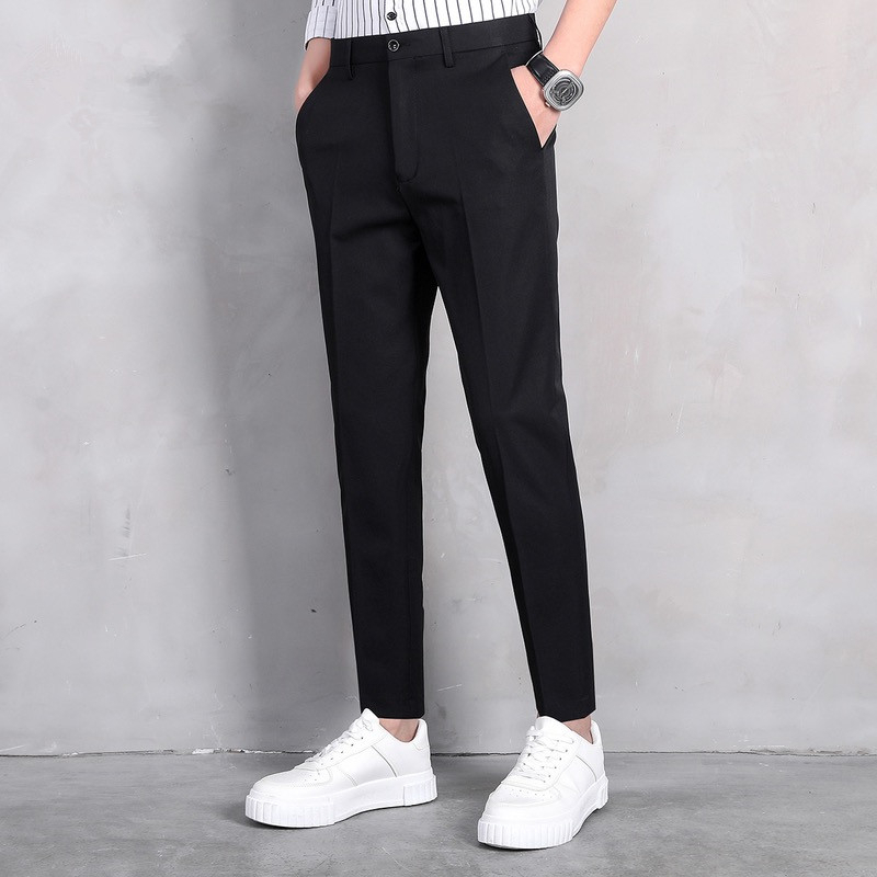 Black Pants Slacks Men Daily Outfit Skinny And Korean Style Good ...