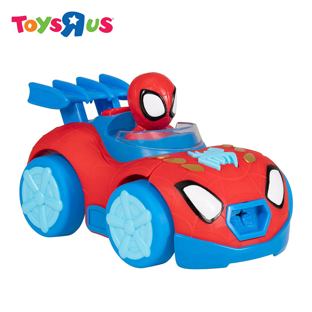 Marvel Spidey And His Amazing Friends, Veicolo Spidey Mech Web Crawler, Auto Trasformabile In Robot Da 20 Cm Con Proiettore Ragnatela - 2