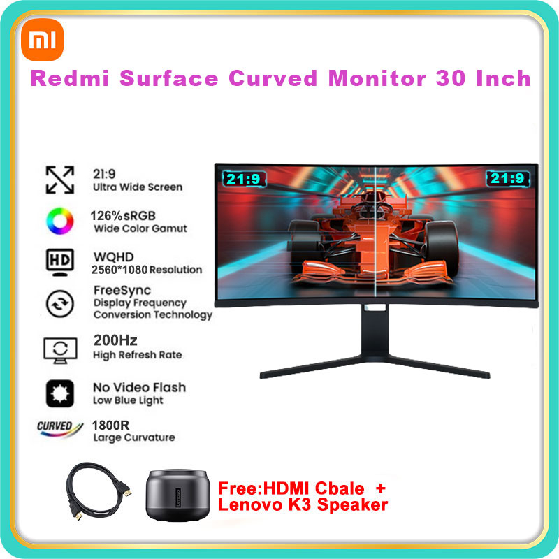Xiaomi Redmi Computer Monitor 30 Inch Curved Gaming Monitor 21:9 ...