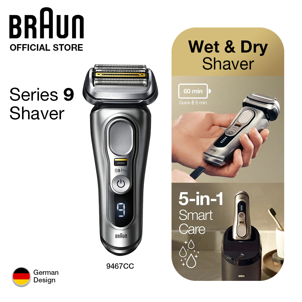 Braun Series 9 Pro 9467cc Wet & Dry Shaver with 5-in-1 SmartCare Center ...