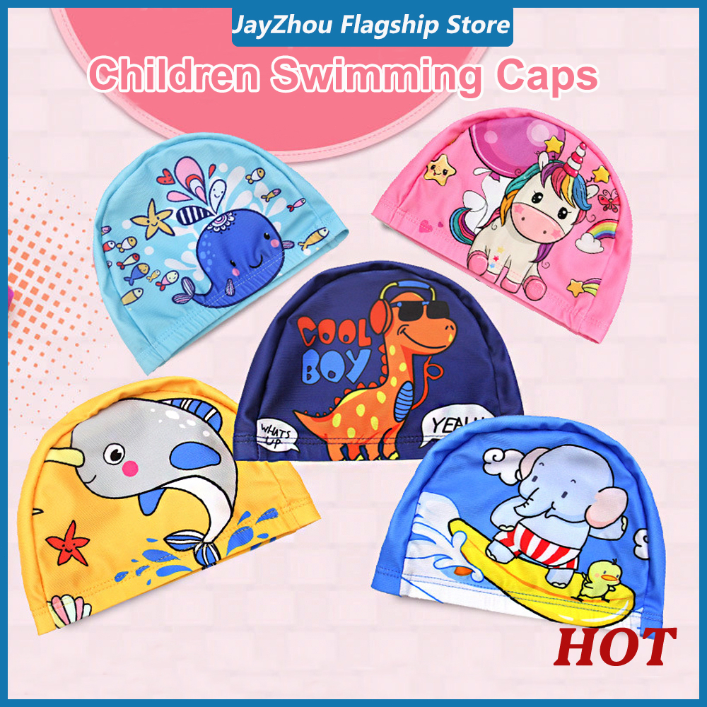 Swimming Caps Children Boys Kids Toddler Beach Swim Hats Cartoon ...