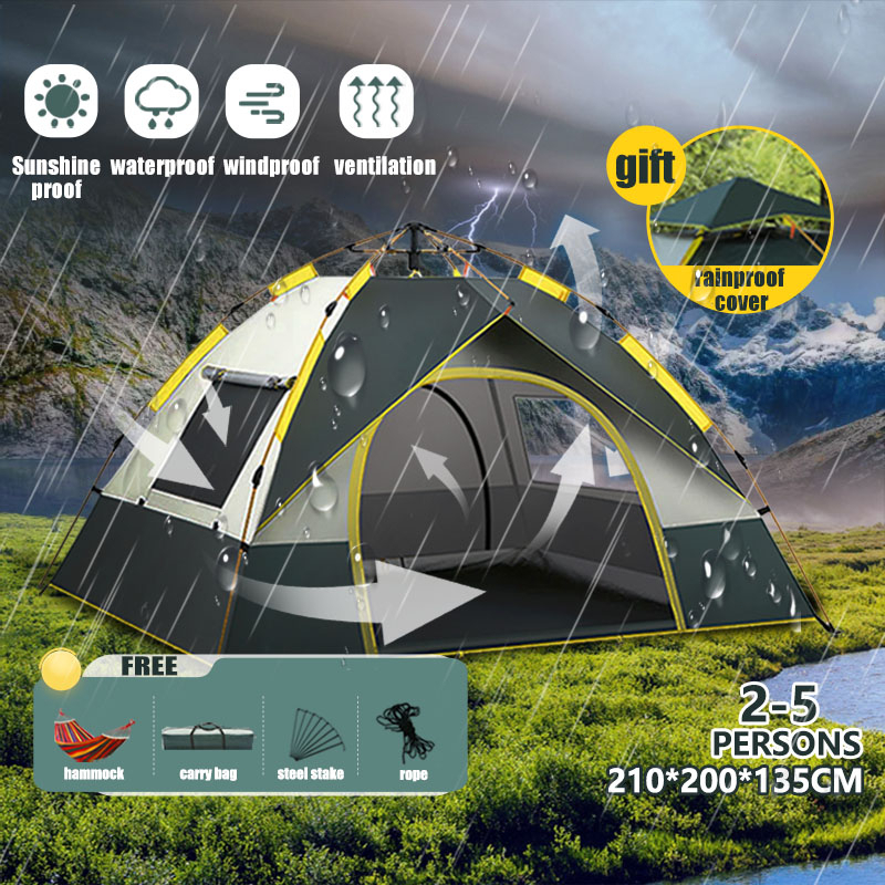 tent for camping tent water proof 2 4 person waterproof automatic ...