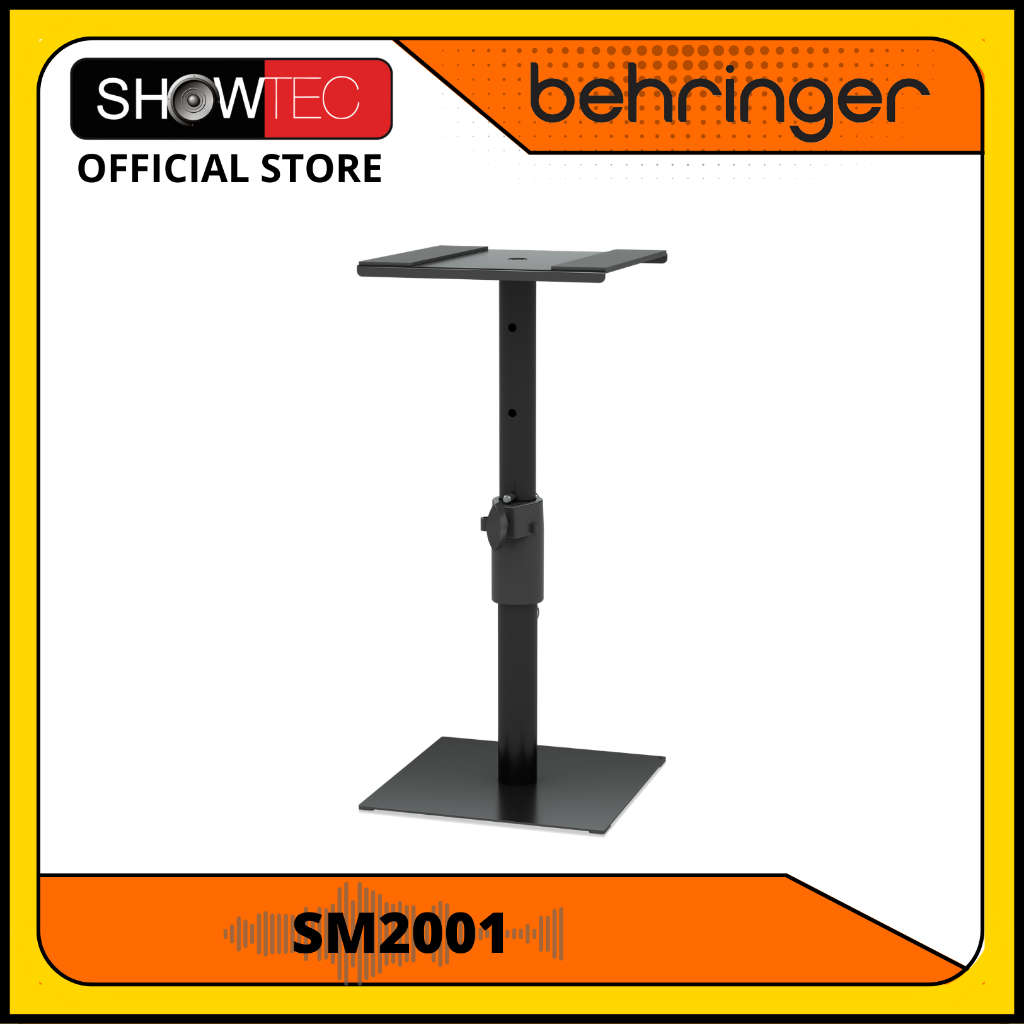 Behringer SM5003 Heavy-Duty Height-Adjustable Monitor Stand Set – Holds 55 Lbs, 10"x10" Platform