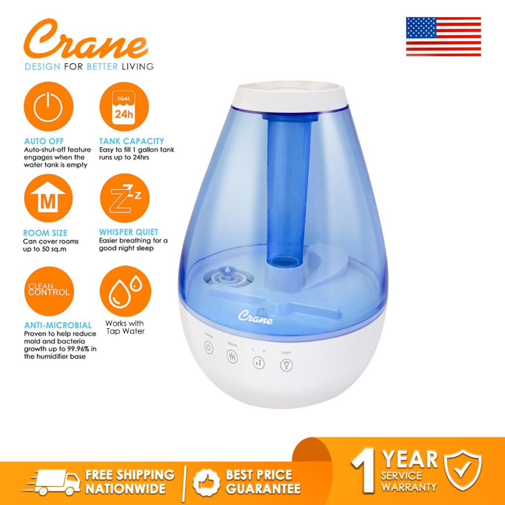 Crane Classic Warm And Cool Mist Humidifier For Cough Colds Allergy