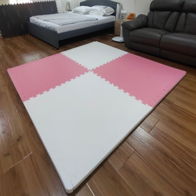 TGO Superthick 3cm Bangbang Puzzle Mat Pink and White 200 X 200cm Made