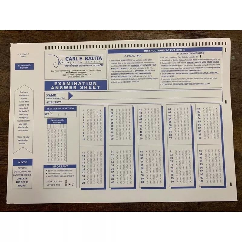 CBRC Scantron (Answer Sheet) Shopee Philippines