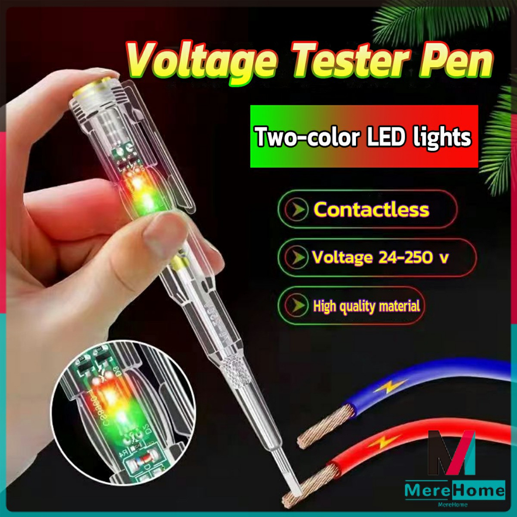 Electrician Test Pen with LED Light 24-250V | Shopee Philippines