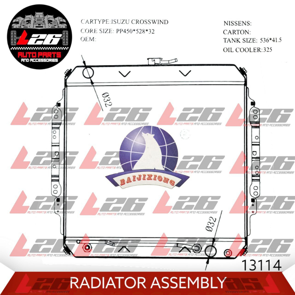 13114 Isuzu Crosswind DSL Radiator Assembly A/T PA32 2ROWS (Polar ...