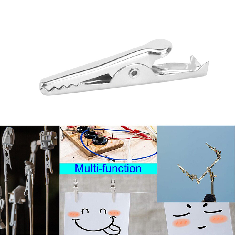 100Pcs 35mm Mini Metal Alligator Clips Nickel Plated Test Line Spring ...