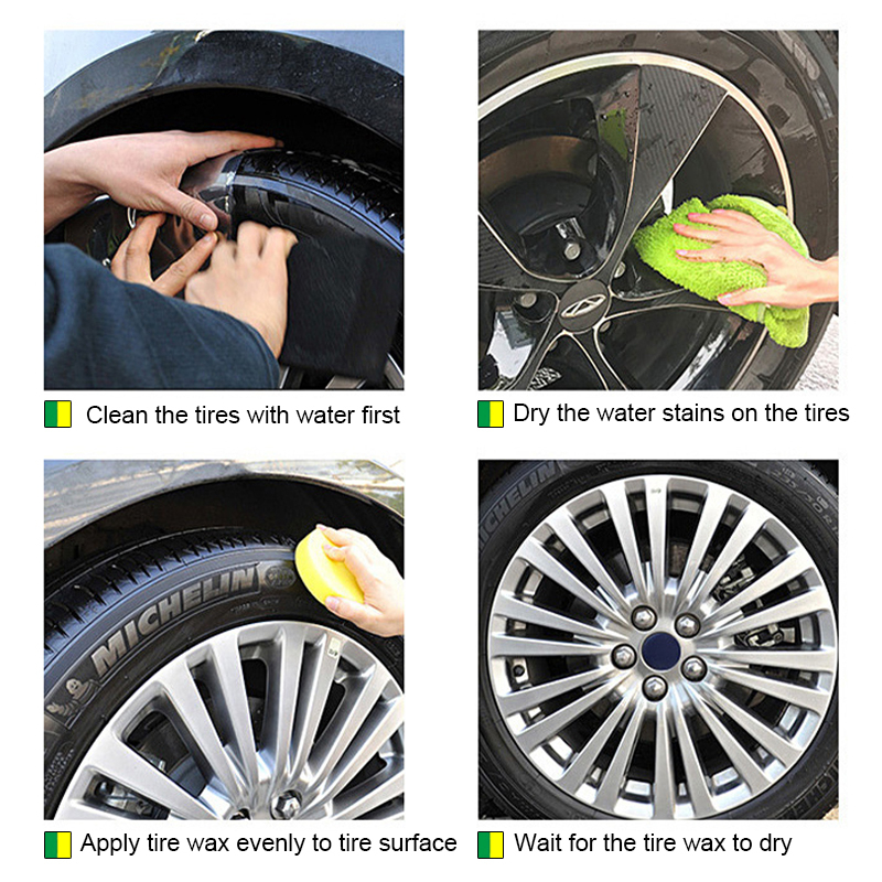 U-Shape Car Wash Tire Wax Polishing Compound Sponge Corner Wipe Clear ...