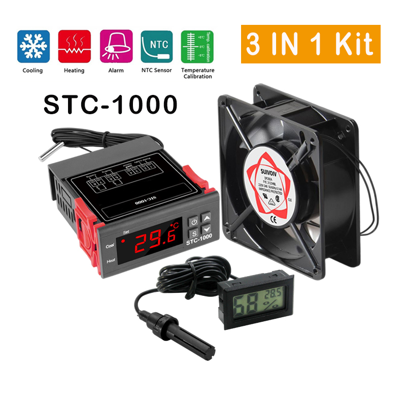 DIY Incubator Bundle Set STC1000 Thermostat for Egg Incubator 220V Set